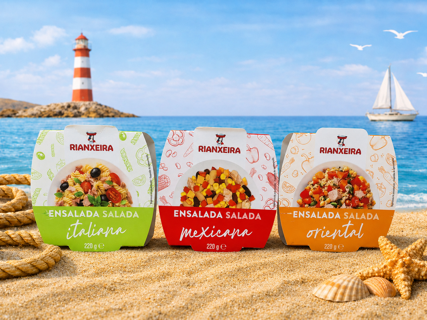 Kolm tuunikala salatit ühes.