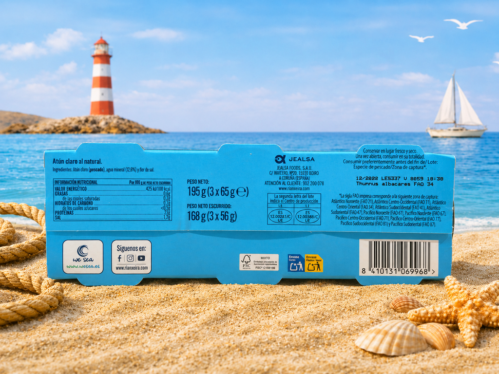 Tuunikalafilee mineraalvees flor de sal'iga 3x65g